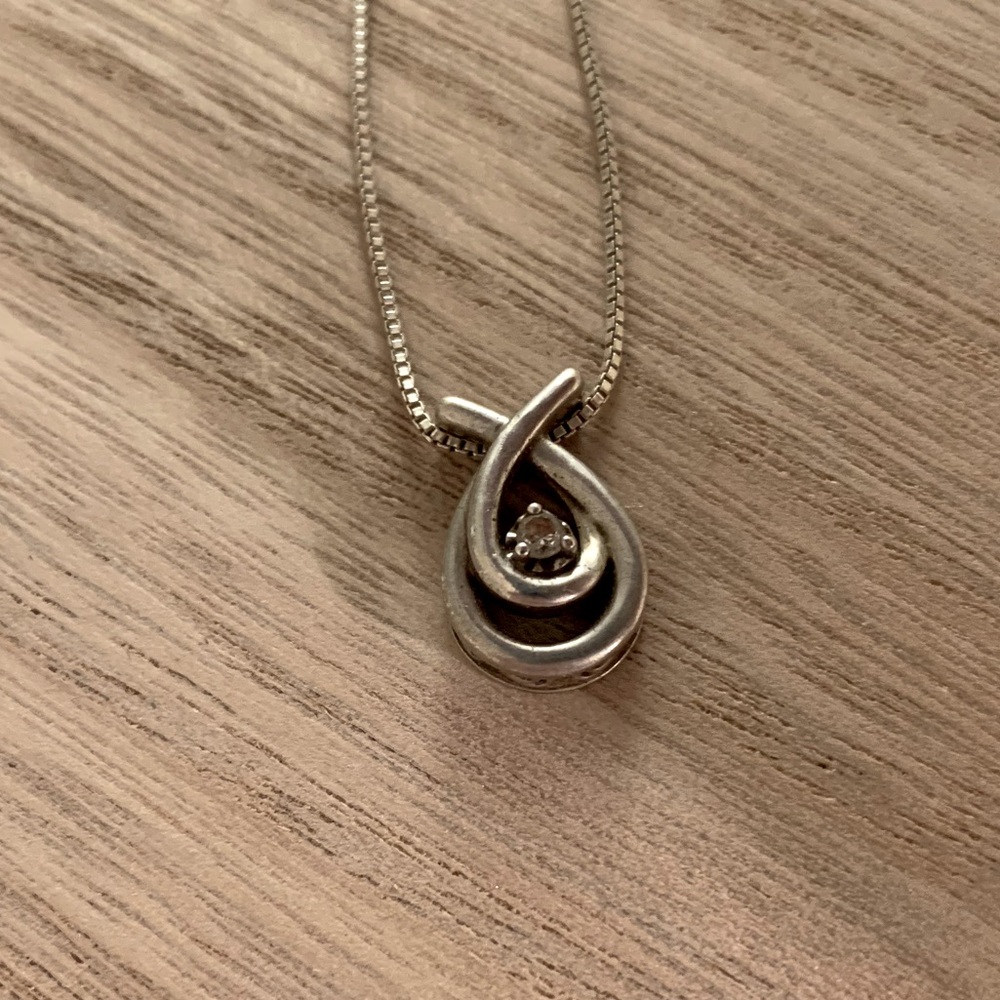 Loves Embrace Teardrop pendant and chain